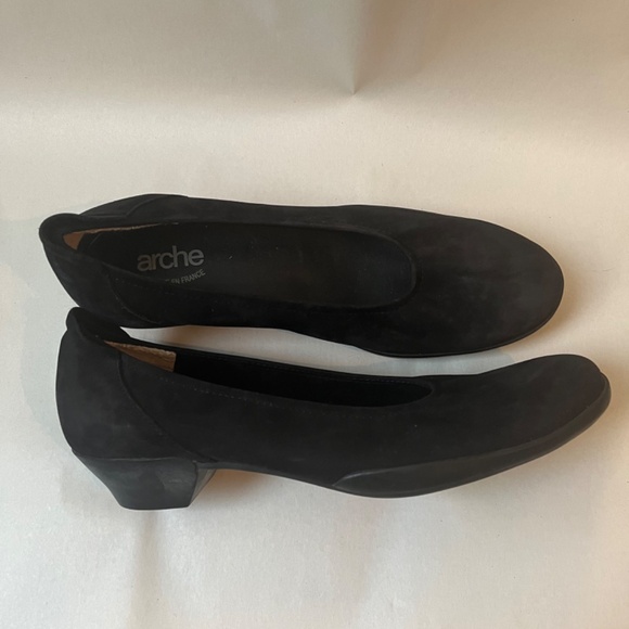 Arche Flava Black Nubuck Comfy France Suede Slip Ons Pumps Shoes‎ - Picture 9 of 9